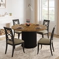 thumbnail image 1 of Space-Saving 47'' Round Industrial Dining Table for 4-6 – Sturdy MDF Top, Sturdy Waveform Metal Base, Modern Design for Kitchen or Dining Room – Easy Assembly – Classic Color, 1 of 8