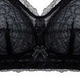 thumbnail image 5 of Jinhomg Women's Everyday Bras, Plus Size Wireless Sheer Lace Full-Coverage Bra for daily and T-shirt wear, Back Closure, Lace No Print, Soft Support Black 40, 5 of 5