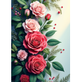 thumbnail image 4 of Floral Theme Backdrop Sparkling Rose Blooming Flower Design Wedding Anniversary Birthday Party Decoration Banner Photo Booth Background, 4 of 4