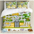 thumbnail image 3 of Word Search Puzzle Twin Size Duvet Cover Set, Zoo Themed Education Game with Different Animals Numbers and Words Print, Decorative 2 Piece Bedding Set with 1 Pillow Sham, Multicolor, by Ambesonne, 3 of 3