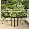 thumbnail image 1 of vidaXL 3 Piece Garden Dining Set Black Poly Rattan, 1 of 5