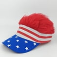 thumbnail image 5 of LIIPEE Stylish Unisex Baseball Cap Casual US National Flag Printed Fashion Hats With Wig Celebrate America's 250th Anniversary Freedom Outdoor Comfortable Breathable Daily Hats,Red,One Size, 5 of 6