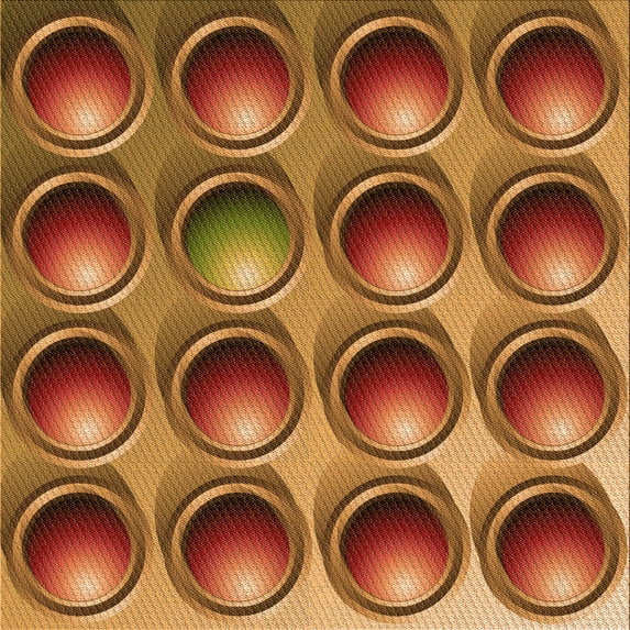 Ahgly Company Indoor Square Patterned Carrot Orange Area Rugs, 5' Square