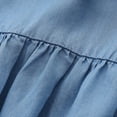 thumbnail image 4 of Toddler Girls Denim Dress, Kids Ruffle Sleeve Flowy Midi Jean Dresses, Casual Summer Cute Sundress Child Maxi Dress Short Sleeve Light Blue 6Y, 4 of 7