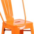thumbnail image 3 of Commercial Grade 4 Pack 24" High Orange Metal Indoor-Outdoor Counter Height Stool with Back, 3 of 9
