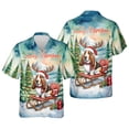 thumbnail image 3 of Merry Christmas Santa Reindeer Antlers Basset Hound Sleigh Xmas Winter Holiday Hawaiian Shirt Breathable Summer Unisex Merch Bassets Dog Breed Lovers Gifts Idea - 00023, 3 of 6