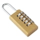 thumbnail image 1 of Sturdy Solid Brass Combination Padlock with Dials Code Hardened Steel Shackles for Cut Resistance Safeguarding, 1 of 4