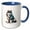 Blue/White, variant on 3drose, Alaskan Malamute Cute Artistic Cartoon Illustration, 11oz Two-tone Black Mug