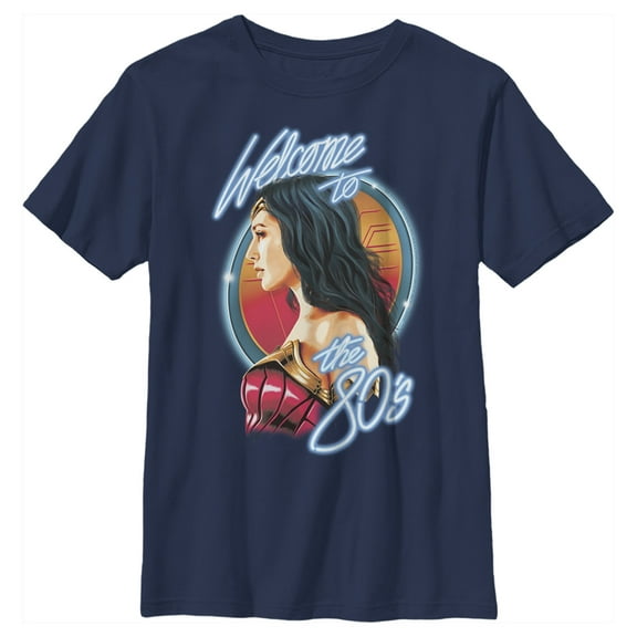 Boy's Wonder Woman 1984 Welcome to the 80s Graphic Tee Navy Blue X Large
