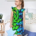 thumbnail image 4 of Fotbe Multicolored Butterflies Vestido de Dormir para Niñas de 3 a 10 Años, Mangas Cortas, Estilo Princesa, Pijama Camisón con Mangas Voladas-Medium, 4 of 6