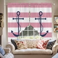 thumbnail image 2 of Pink Stripes Swag Valances for Windows 2 Pack Anchor Nautical Geometric Swag Kitchen Curtains 36 Inches Long Rod Pocket Short Window Treatment for Kitchen Bathroom 36"x36", 2 of 8