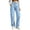 Light Blue, variant on Sunnin Women Solid Color Button Elastic Waist Cargo Pants Casual Loose Hiking Lounge Pants with Pockets