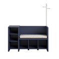 Ameriwood Home Charli Storage Bench and Coat Rack, Navy