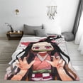 thumbnail image 4 of Demon Slayer Nezuko Throw Blanket Soft Cozy Warm College Printing Oversized Lightweight Home Decoration All Seasons For Sofa Bed Couch Bedroom, 4 of 8