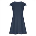 thumbnail image 4 of Jinhomg Women Summer Dresses 2025 Casual Solid Backless Zipper Vacation Dress Plus Size Comfy Cotton Linen Boat Neck Cap Sleeve Midi Dress Fall Saving Navy M, 4 of 7