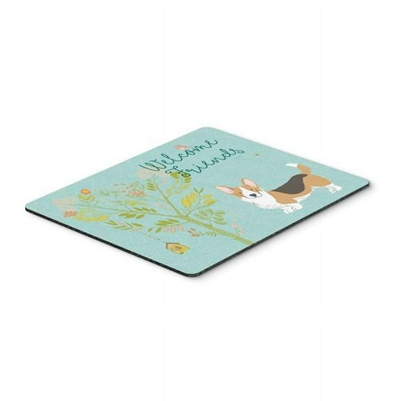 Welcome Friends Pembroke Welsh Corgi Tricolor Mouse Pad - Hot Pad or Trivet