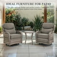 thumbnail image 3 of Outdoor Conversation Sets 5-Piece Patio Wicker Rattan Furniture Set with Swivel Rocking Chairs, Ottomans, Side Table and Upgrade 6" Cushions for Balcony Deck Backyard, Gray, 3 of 12