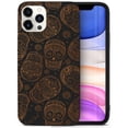 thumbnail image 1 of Case Yard Wooden Case for iPhone-12-Pro-Max Soft TPU Silicone cover Slim Fit Shockproof Wood Protective Phone Cover for Girls Boys Men and Women Supports Wireless Charging Skull Pattern Design, 1 of 7