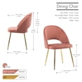 thumbnail image 4 of Porthos Home Batia Armless Dining Chairs With Elegant Velvet Upholstery, Tapered Gold Metal Legs And Ergonomic Rounded Back (Suitable For Dining Rooms And Kitchens Of All Sizes), 4 of 5