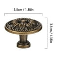 thumbnail image 2 of LEORX 4Pcs Zinc Alloy Dark Brown Round Drawer Knobs Vintage Style Cabinet Door Handles for Home, 2 of 5
