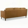 thumbnail image 4 of Modern Tan Leather Sofa with Solid Wood Frame (220×80×75cm) for Living Room, 4 of 10