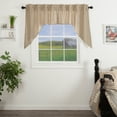 thumbnail image 4 of VHC Brands Sawyer Mill Ticking Striped Cotton Farmhouse Kitchen Curtains Rod Pocket Hanging Loops Swag Pair, Charcoal, 4 of 7