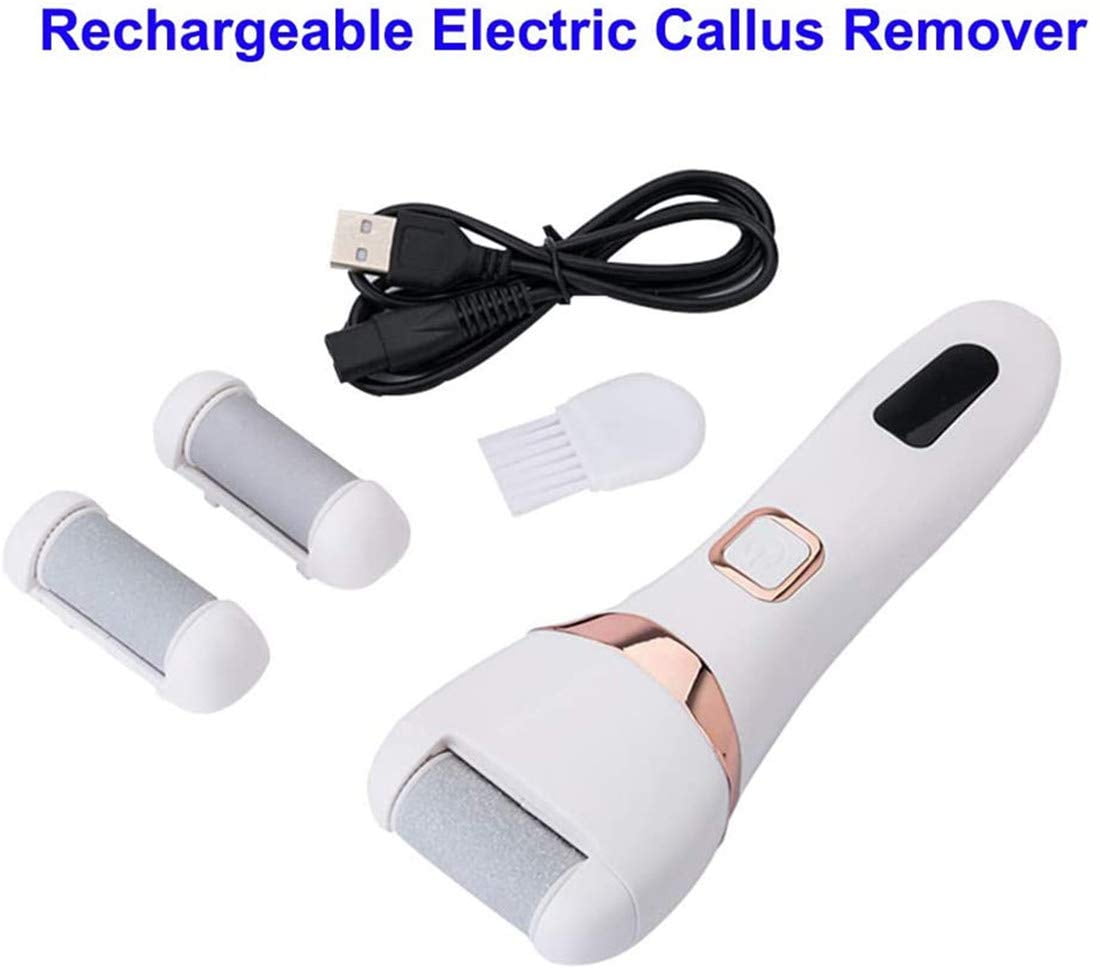 LNKOO Electric Foot Callus Remover Kit Rechargeable callous removers 2 Grinding Heads Portable Waterproof foot file, Professional Pedicure Tools Feet Care for Dead Hard Cracked Dry Skin