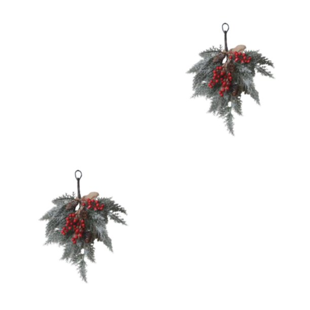 Yuarrent Guirnalda navideña, decoración navideña festiva para cualquier ocasión, amplia gama de aplicaciones, decoración navideña, rama Rama corta colgante 2Conjunto