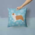 thumbnail image 2 of Winter Snowflake Dog Profile Art Fabric Decorative Pillow, 2 of 4