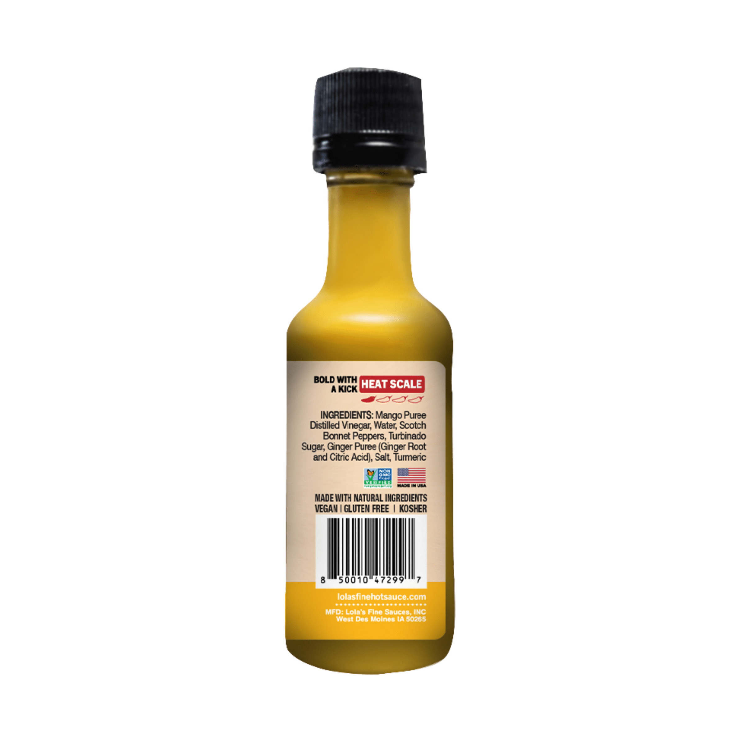 Lola's Fine Hot Sauce Brand Mango Scotch Bonnet Mini | 1.75 fl oz | Gluten Free
