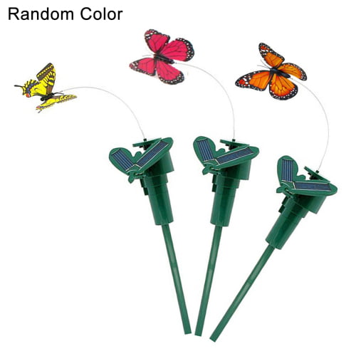 #QZO Solar Powered Artificial Flying Lawn Stakes Yard Art Ornament Butterfly 