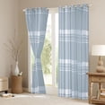 thumbnail image 3 of Manfei Stripes Plaid Grid Blackout Curtains Set of 2 (52x84 Each),Abstract Geometric Art Window Curtains,Gray White Curtains and Drapes For Boys Girls,Breathable Home Decor, 3 of 6