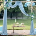 thumbnail image 4 of JUMNUYCUH Solid Sheer Window Scarf, Soft Voile Curtain Scarf, Sheer Curtains for Home Wedding Party Decor, Valance Curtains, 50" x 216", Light Blue, 4 of 7