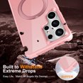 thumbnail image 6 of Allytechgroup Samsung Galaxy S25 Ultra Case Magnetic, Compatible with Magsafe & Car Mount Adjustable Stand Ring Holder Heavy Duty Shockproof Matte Phone Case for Samsung Galaxy S25 Ultra, Pink, 6 of 7