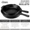 thumbnail image 2 of Cast Iron Skillets Set + Glass Lids &#+&#+&#Frying Pans + Silicone Handle Holder Covers PreSeasoned Oven Cookware Use Indoor/Outdoor Grill Stovetop Camping F, 2 of 6