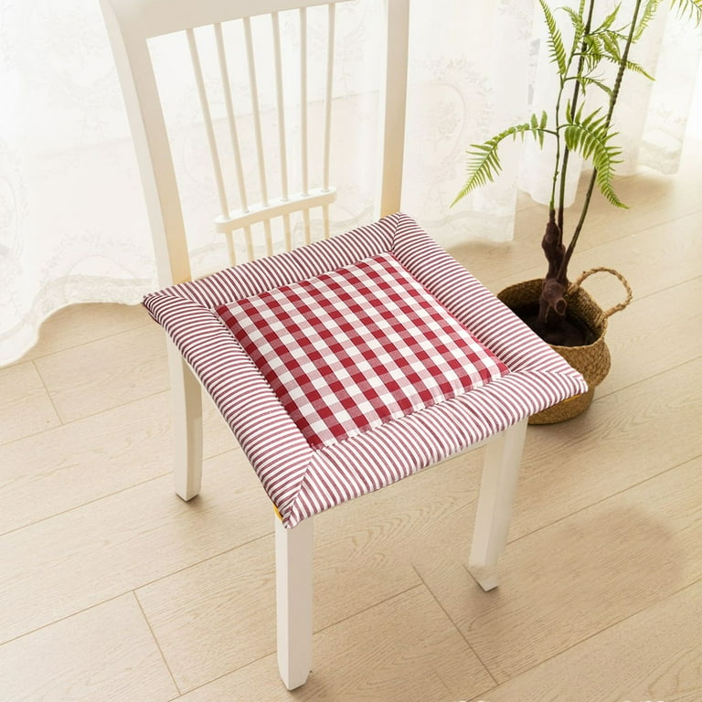 SDJMa Chair Cushions Dining Kitchen Office Chair Seat Cushion Kitchen Chair Pads with Ties Buffalo Plaid Patio Outdoor Chair Cushions for Dining Outdoor Patio Chair Red Walmart
