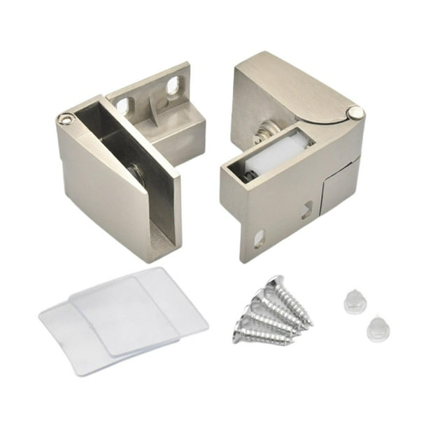 Bisagra para puerta de vidrio, bisagra para gabinete, cierre resistente con tornillos, montaje lateral Luz de oro