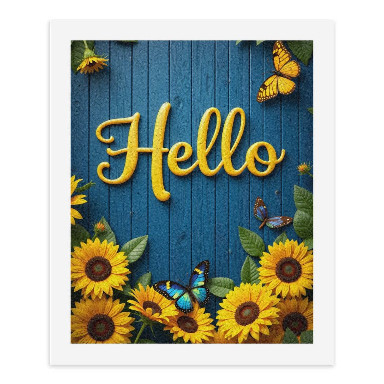Paint By Numbers Kit for Adults Beginner - Sunflowers Butterflies Greeting Board DIY Canvas Painting Kits for Adults, Frameless Paint By Number for Adults for Home Wall Decor 16x20 Inch