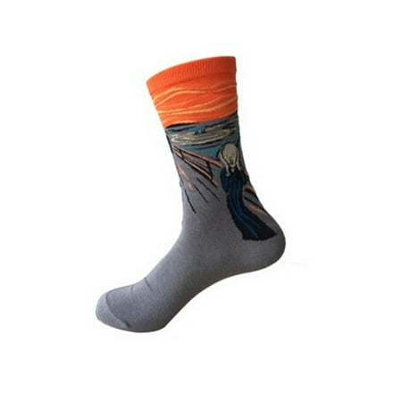 

MERSARIPHY Unisex Cotton Blend Art Painting Short Socks