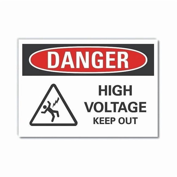 Lyle Refldecaldanger High Voltage,7"x5", LCU4-0234-RD_7X5 LCU4-0234-RD_7X5