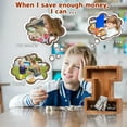 thumbnail image 2 of Small Piggy Bank, Wooden Letter Piggy Bank for Kids Boys Girls Gift, Alphabet I Money Bank Coin Bank, 2 of 5
