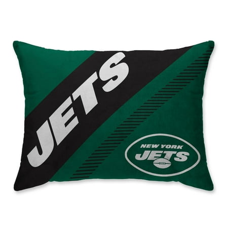 New York Jets Super Plush Mink Diagonal Bed Pillow - Green