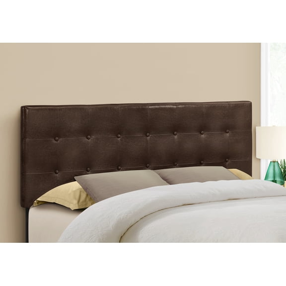 Lakwi Bed, Headboard Only, Queen Size, Bedroom, Upholstered, Brown Leather Look, Transitional