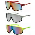 thumbnail image 2 of Oversized Large Sports Shield Baseball Cycling Wrap Around Sunglasses Mirror New, 2 of 4