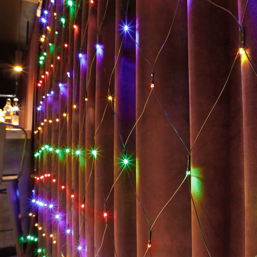 9.84ft × 6.56ft Blackish Green Christmas LED Net Lights 204 Mini LEDs Multicolor 