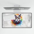 thumbnail image 4 of Watercolor Drip British Shorthair Pop Art Colorful Portrait Artwork Desk Mat Full Keyboard Mouse Pad Cat Lover Kitten Owner Gifts Large Mousepad - 01009, 4 of 5