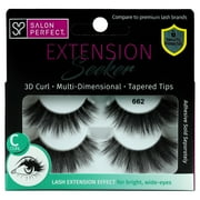 Salon Perfect Extension Seeker C-Curl False Eyelashes, Black, 662, 2 Pairs