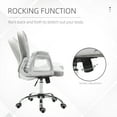 thumbnail image 4 of Vinsetto Velvet Home Office Chair, Button Tufted Desk Chair with Padded Armrests, Adjustable Height and Swivel Wheels, Gray, 4 of 9
