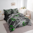 thumbnail image 3 of Manfei Green Dirt Bike Bedding Comforter Set 7-Piece, Motocross Game Full Bedding Set, Motorcycle Track Racing Flag Fitted Sheet Flat Sheet, Luxury Bedroom Decor, 3 of 8