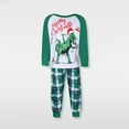 thumbnail image 1 of Ensemble de Pyjama Familial 2 Pcs Col Ras du Cou Imprimé Dinosaure Tenue Quotidienne (Vert P Papa), 1 of 9